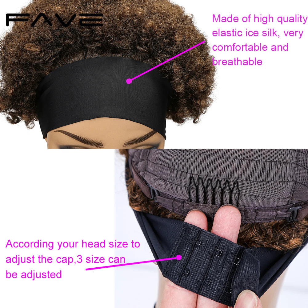 Afro Puff Curly Wig Short Headband