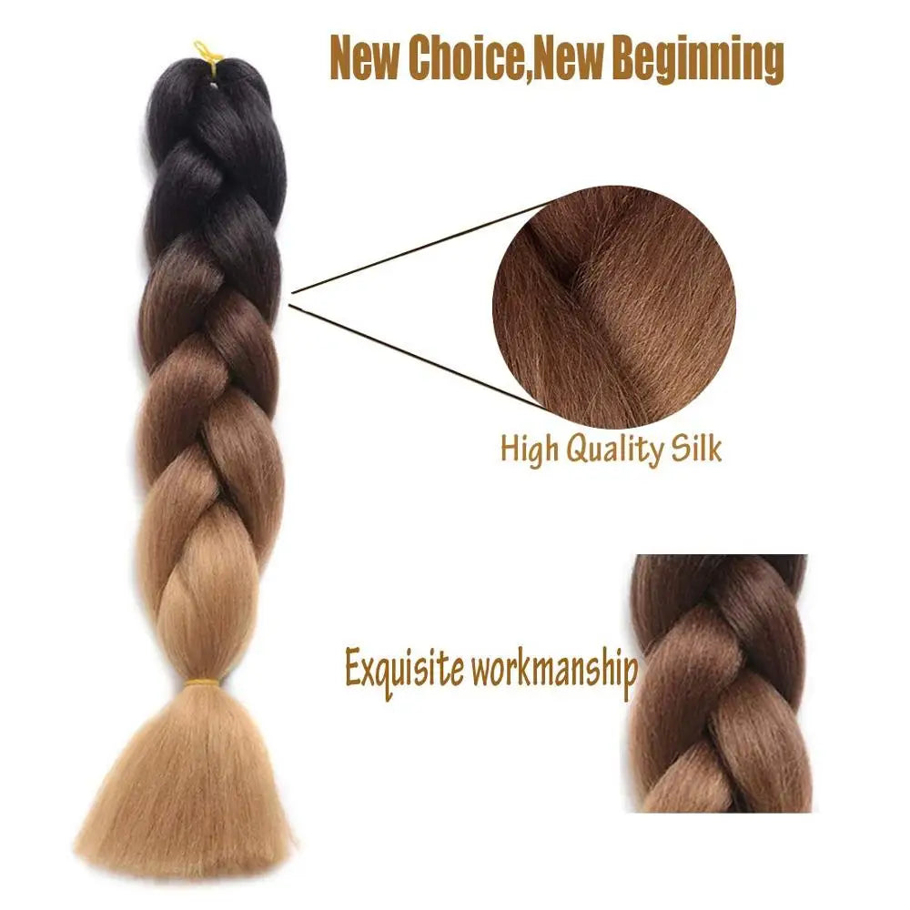 Ombre Jumbo Braiding Hair Extensions 24 Inches