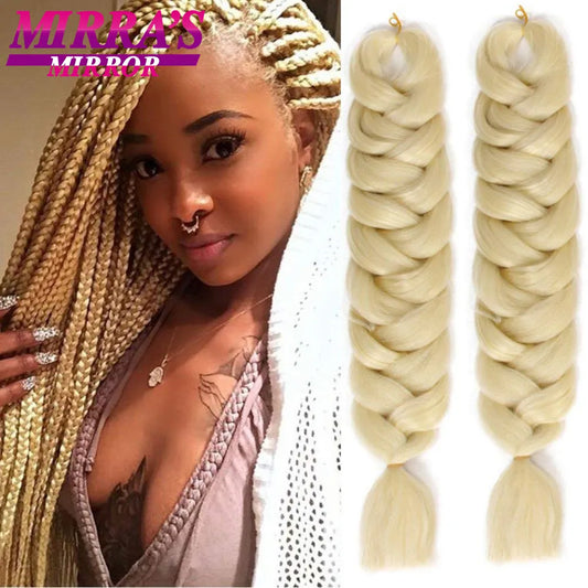 Jumbo Blonde Blue Synthetic Hair Extensions