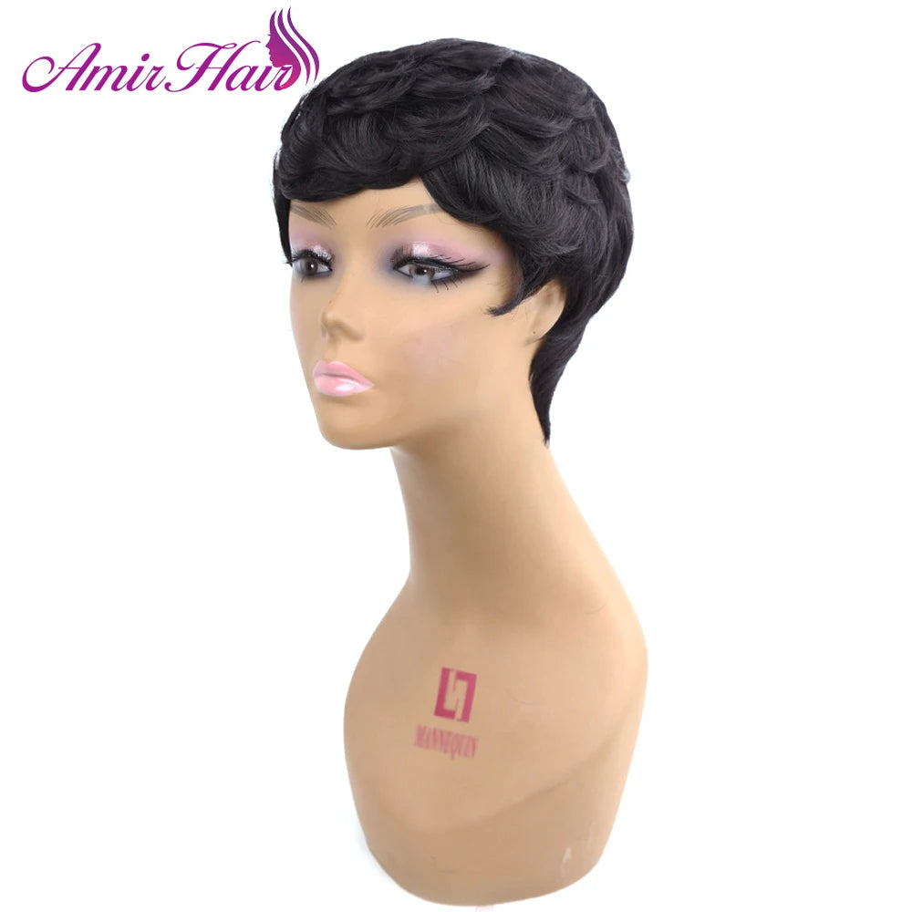 Synthetic Wigs Short Hair Wig Drawstring with combs