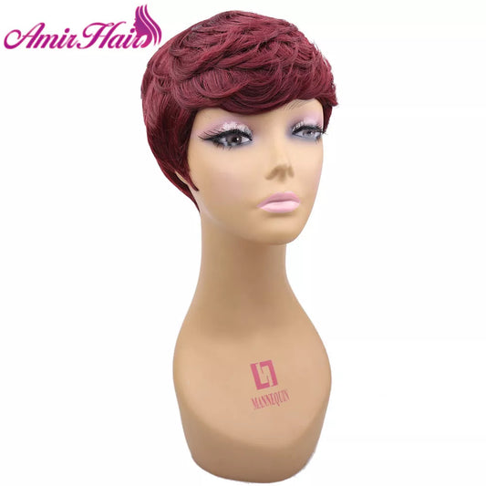 Synthetic Wigs Short Hair Wig Drawstring with combs
