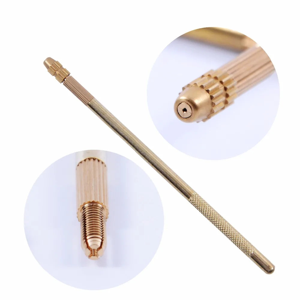 Hair Extension Tools 1 Set Professional Bronze Ventilating Holder And Ventilating Needles For Lace Wigs (1Pcs+3Pcs)