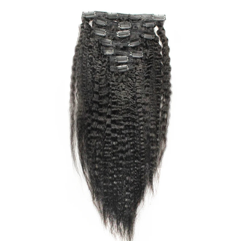 Yaki Kinky Straight Clip In Hair Extensions