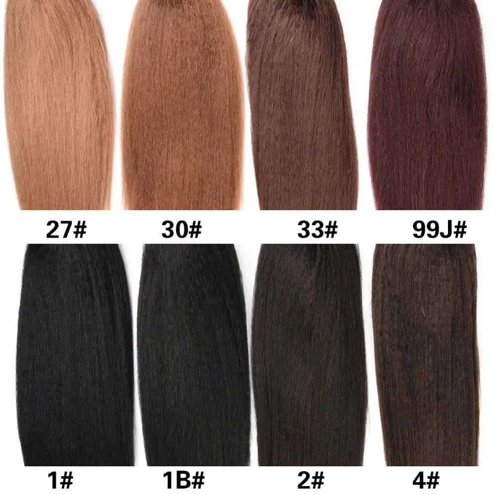 Kinky Straight Heat Resistant Ponytail Extensions With Two Plastic Combs