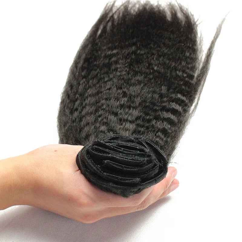 Yaki Kinky Straight Clip In Hair Extensions