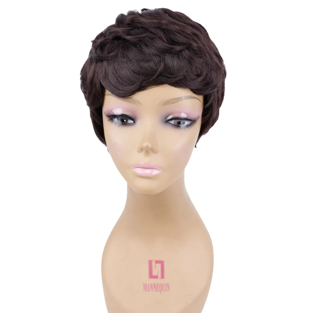 Synthetic Wigs Short Hair Wig Drawstring with combs