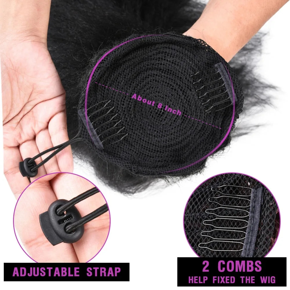 Heat Resistant Synthetic 16"-24" Kinky Straight Hair