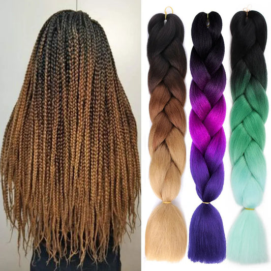 Ombre Jumbo Braiding Hair Extensions 24 Inches
