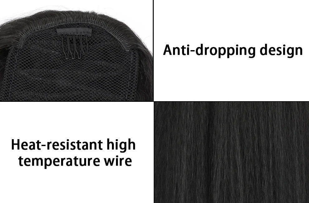 16inch Yaki Drawstring Straight Ponytail