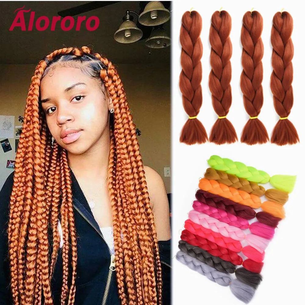 Pure Color Jumbo Braiding Hair Extensions 24 inches/100g Afro Synthetic