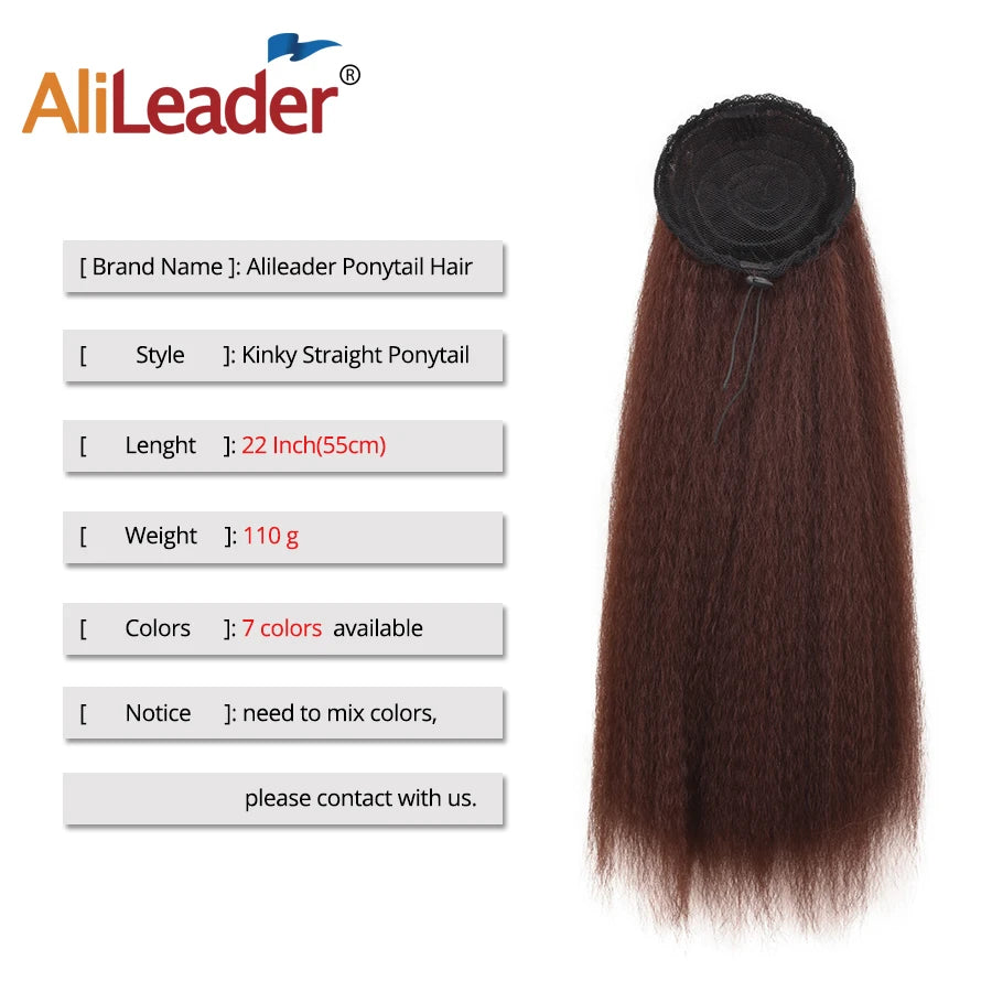 Synthetic Long Afro Puff Ponytail Kinky Natural