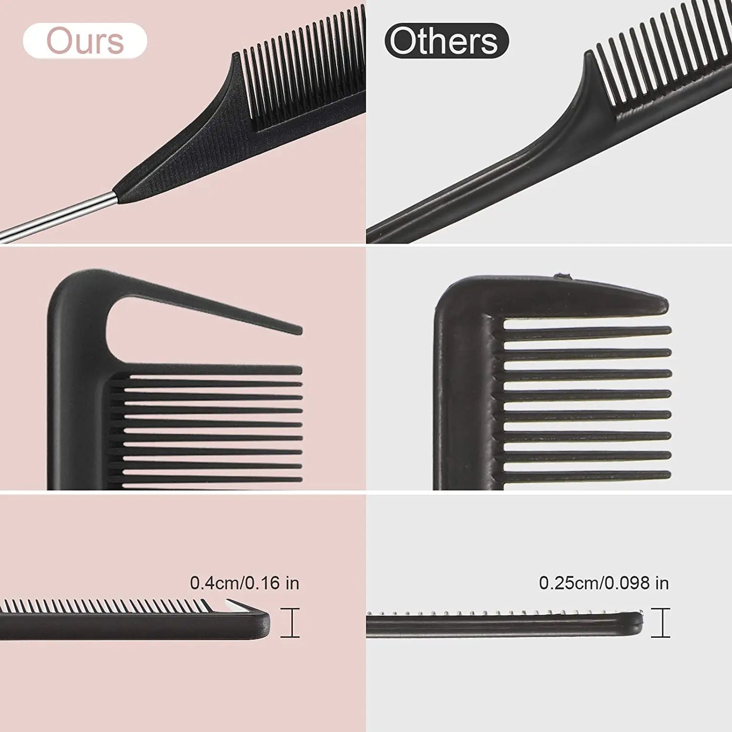 30 Pieces Rat Tail Styling Parting Sectioning Anti-Static Heat Resistant Comb