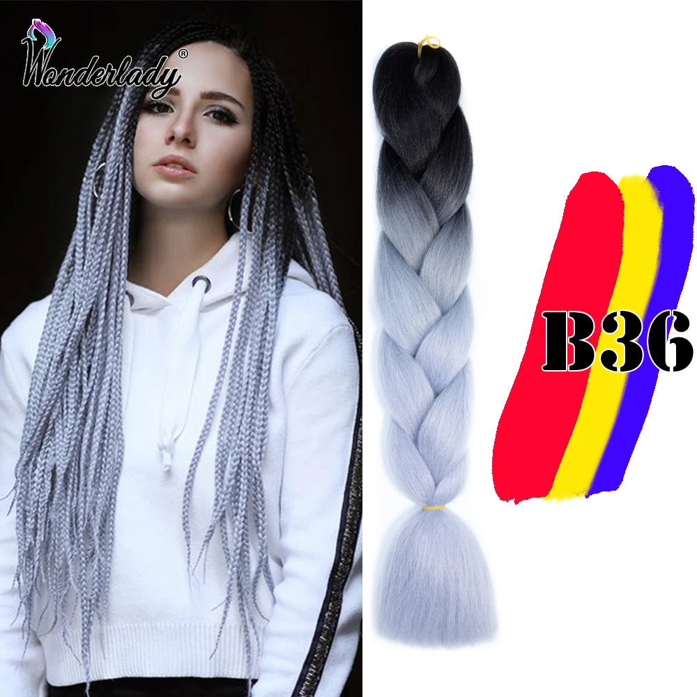 Synthetic Braiding Hair Extensions Packs Ombre Braiding Hair
