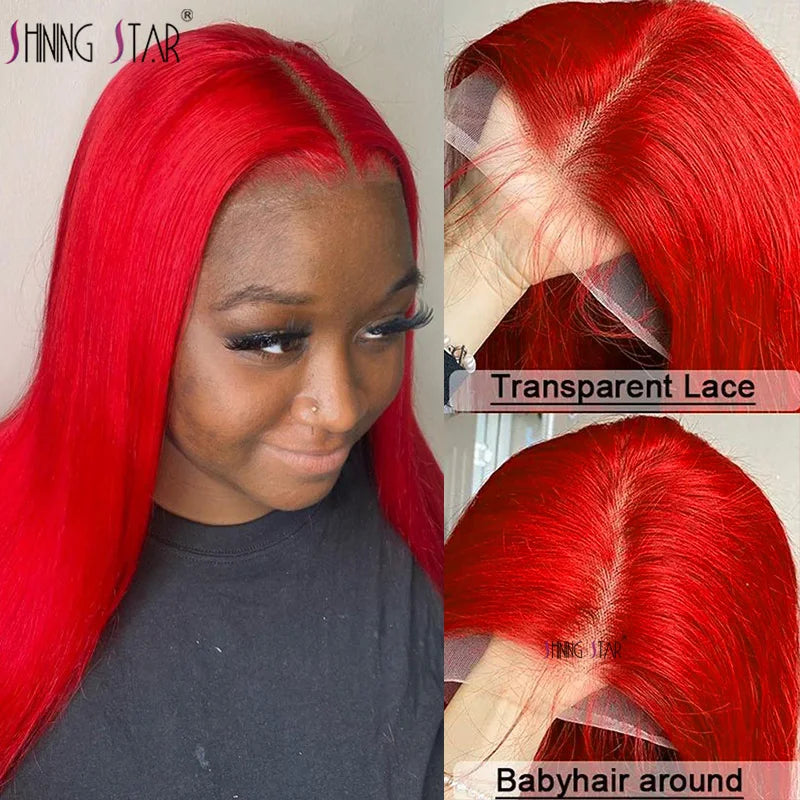 Hot Red | Burgundy Bone Straight Wig Human Hair