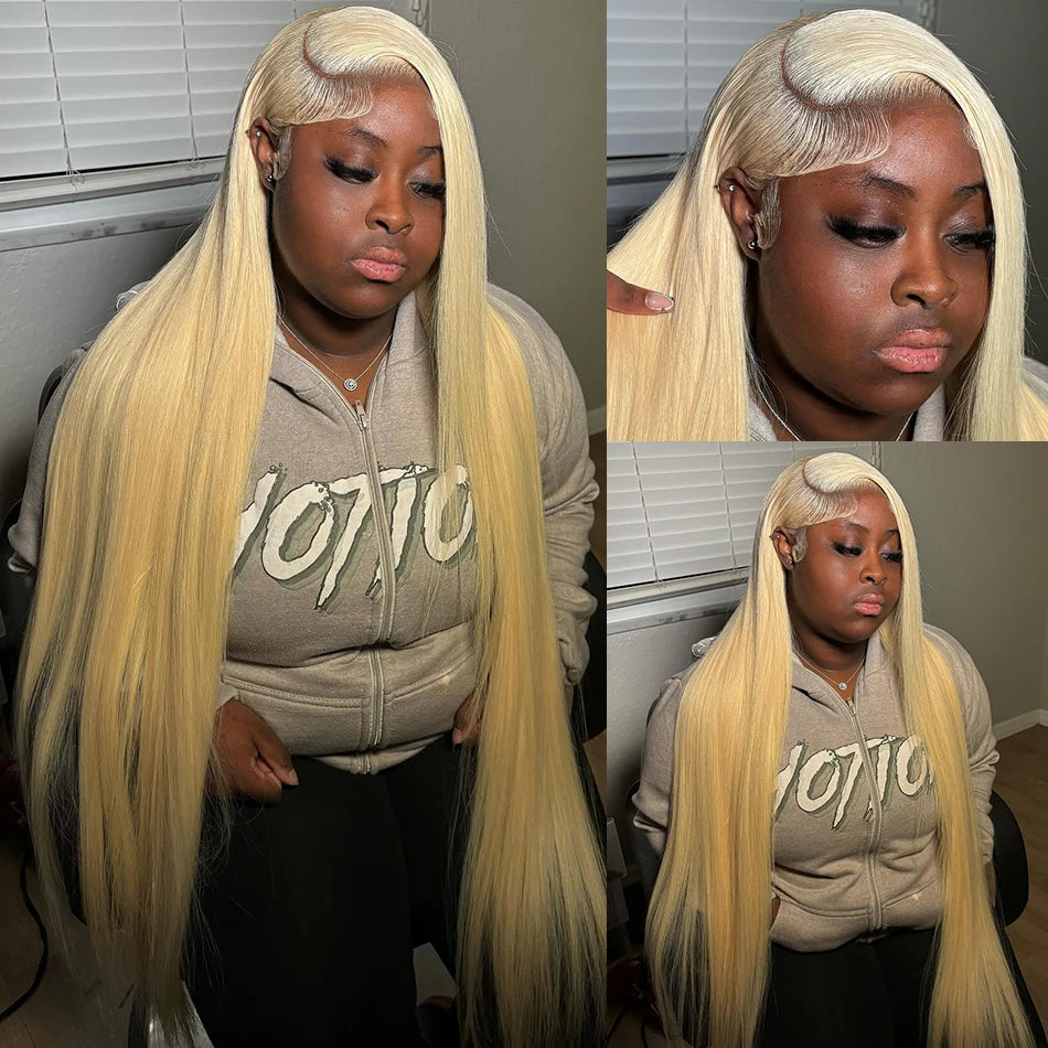 613 Lace Frontal Wig Blonde Straight Brazilian HD Transparent Human Hair
