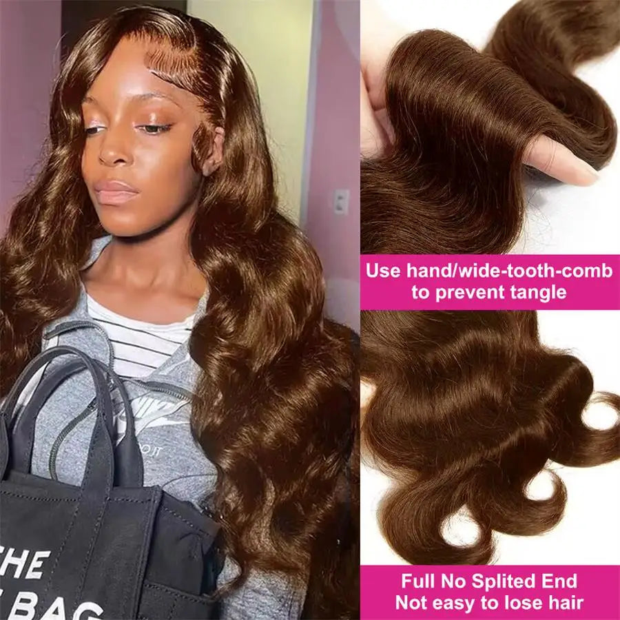 Brown Body Wave Lace Front Human Hair Wig
