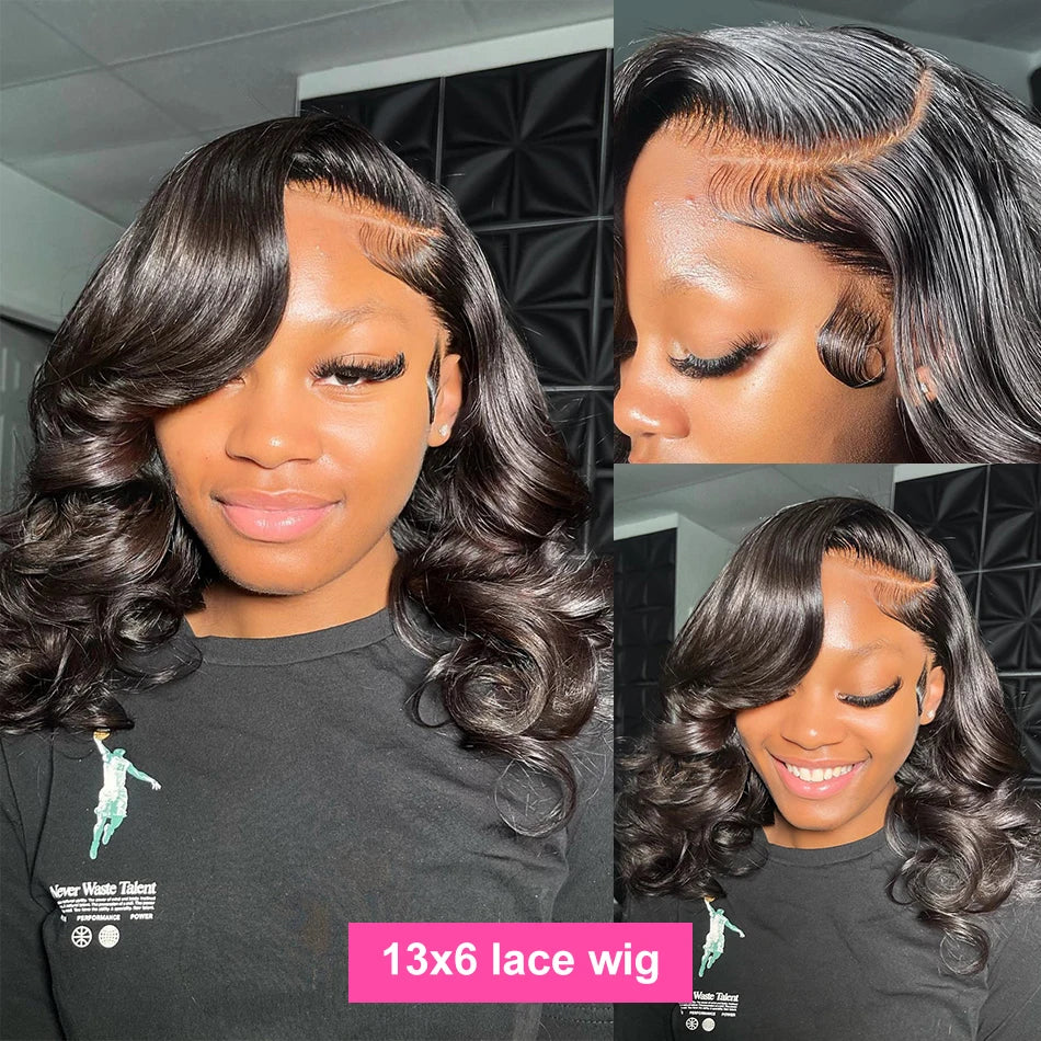 Brazilian Body Wave Lace Frontal Wig Short Bob Human Hair Wigs Closure