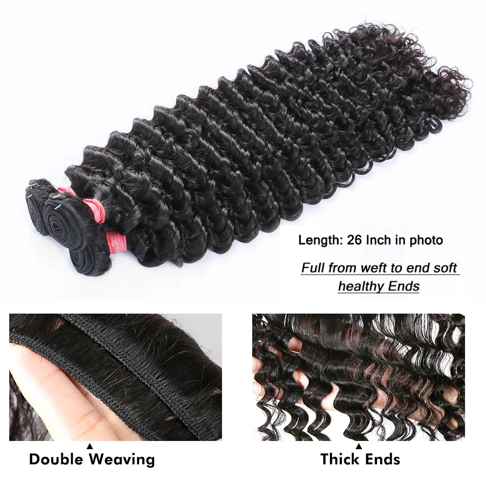 Loose Deep Wave Human Hair Bundles Remy Hair Raw Virgin Hair Extensions Brazilian