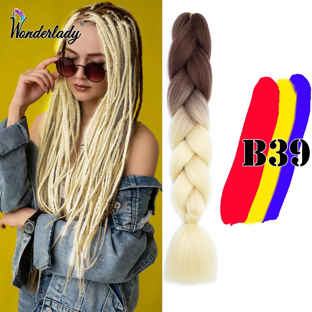 Synthetic Braiding Hair Extensions Packs Ombre Braiding Hair