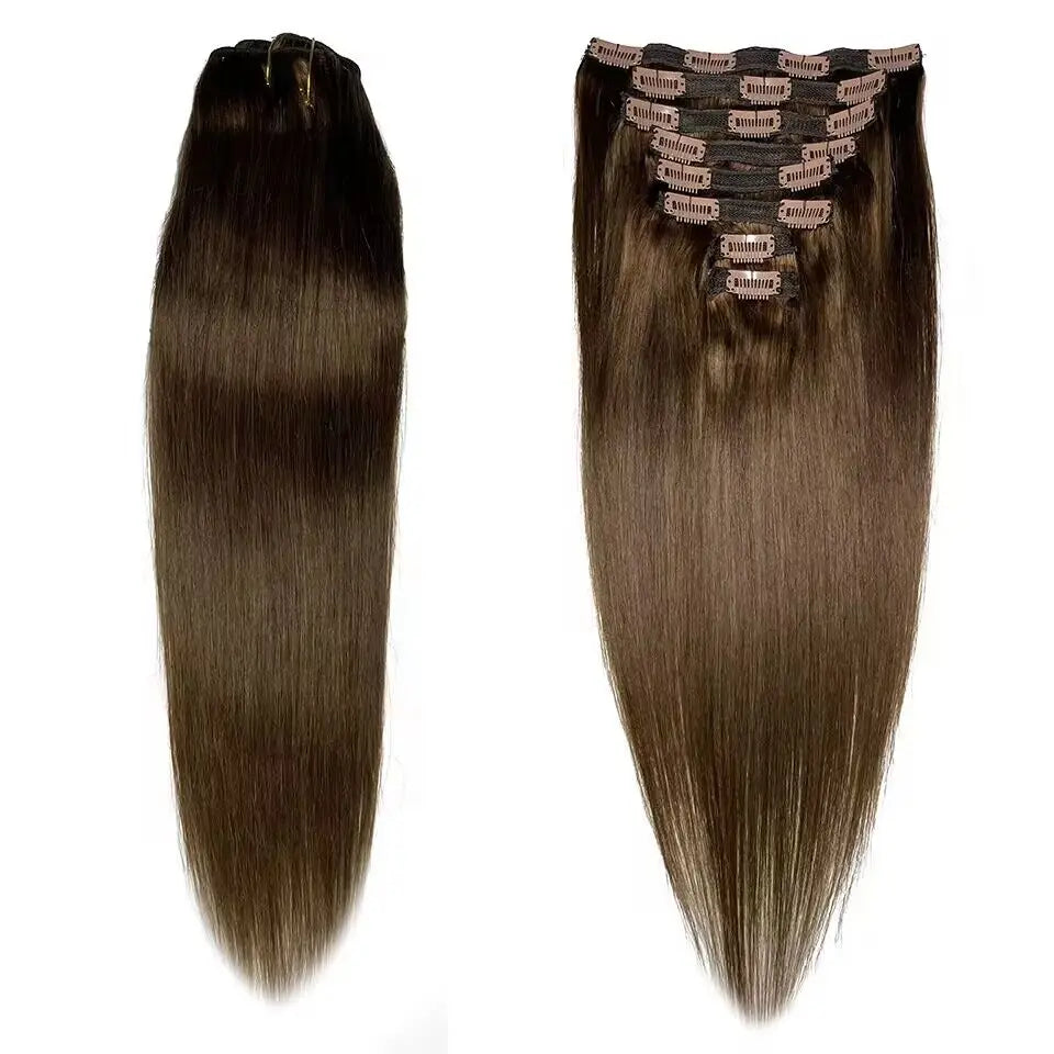 8Pcs/Sets Clip In Hair Extensions Human Hair 10-26 Inch Brazilian Remy Straight Hair