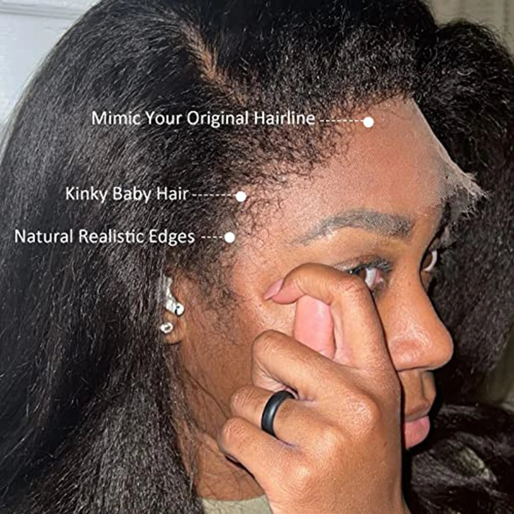 Short Bob Wig Yaki Straight Lace Front Human Hair Wig Transparent Lace Brazilian Remy