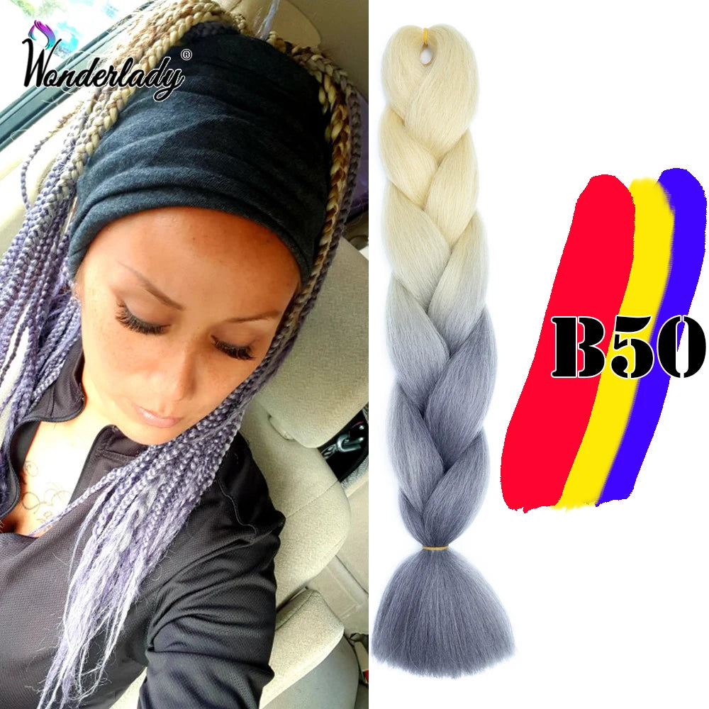 Synthetic Braiding Hair Extensions Packs Ombre Braiding Hair