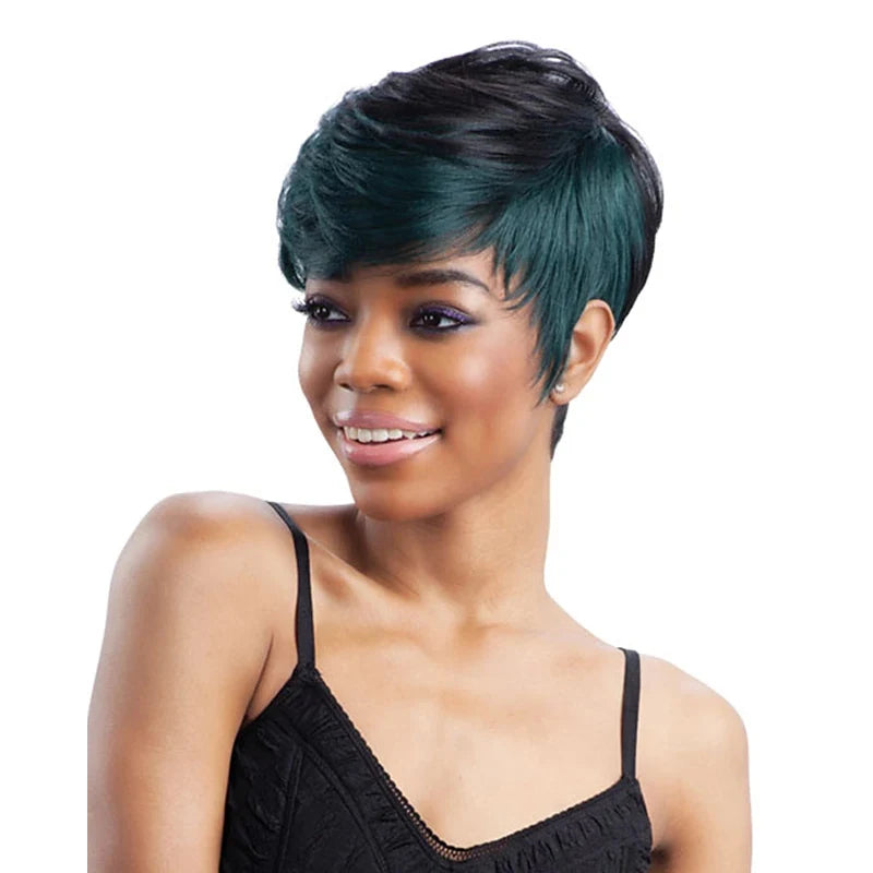 Synthetic Hair Color Wigs Short Straight Side Part Wig 4 Colors Available