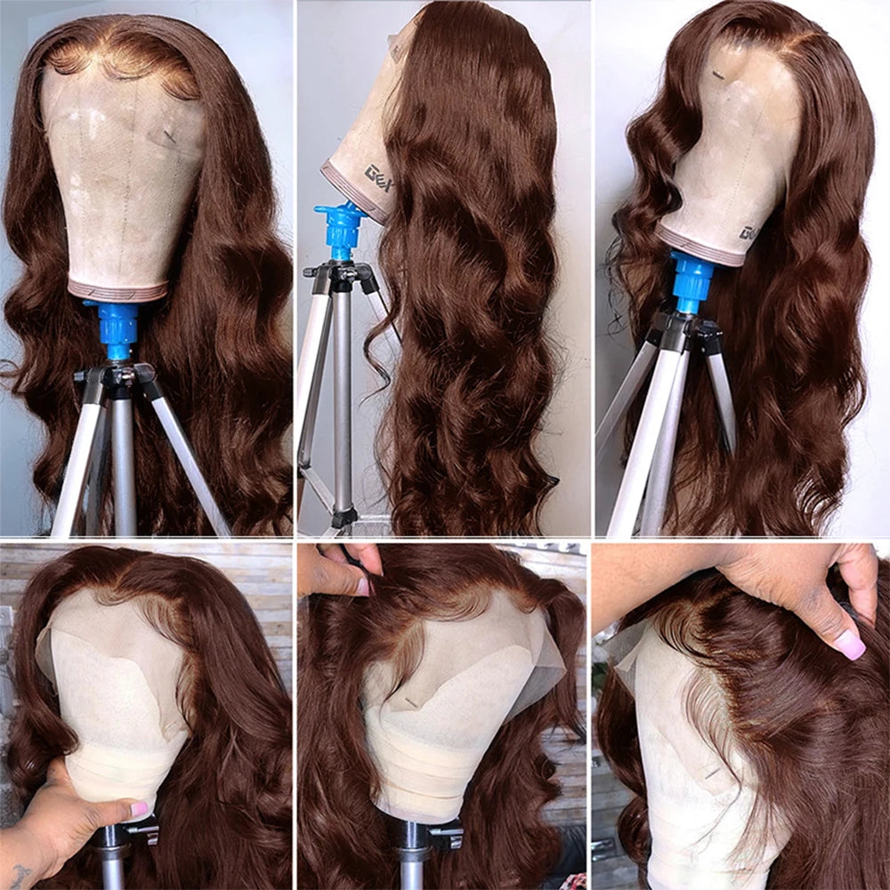 Body Wave Chocolate Brown HD Lace Front Wig Human Hair