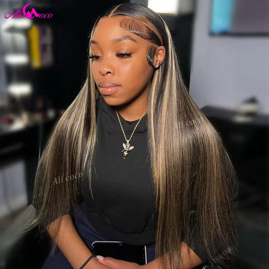 HD Lace Front Blonde Colored Lace Front Wigs PrePlucked Highlight Blonde Human Hair