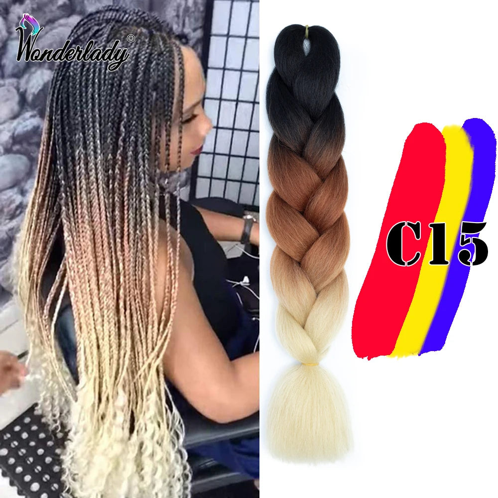 Synthetic Braiding Hair Extensions Packs Ombre Braiding Hair