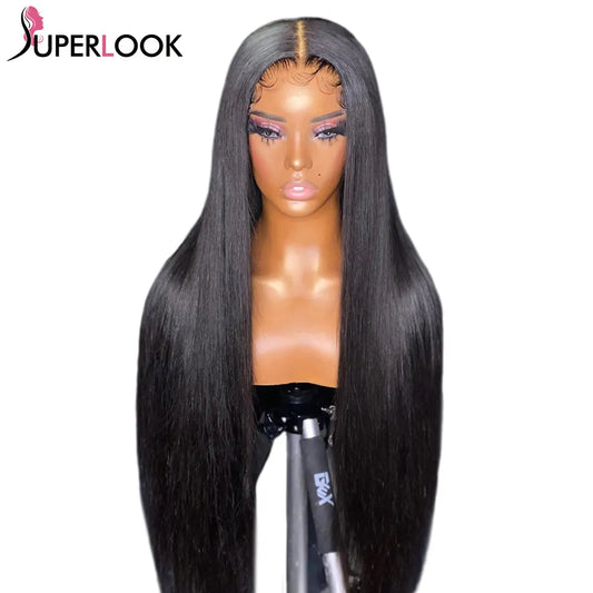 Bleached Knots Glueless Straight Lace Front Wigs Pre-Cut Indian Human Hair Wigs HD Lace