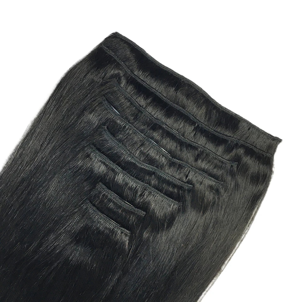 Extensions Human Hair Brazilian Straight Clip in Remy