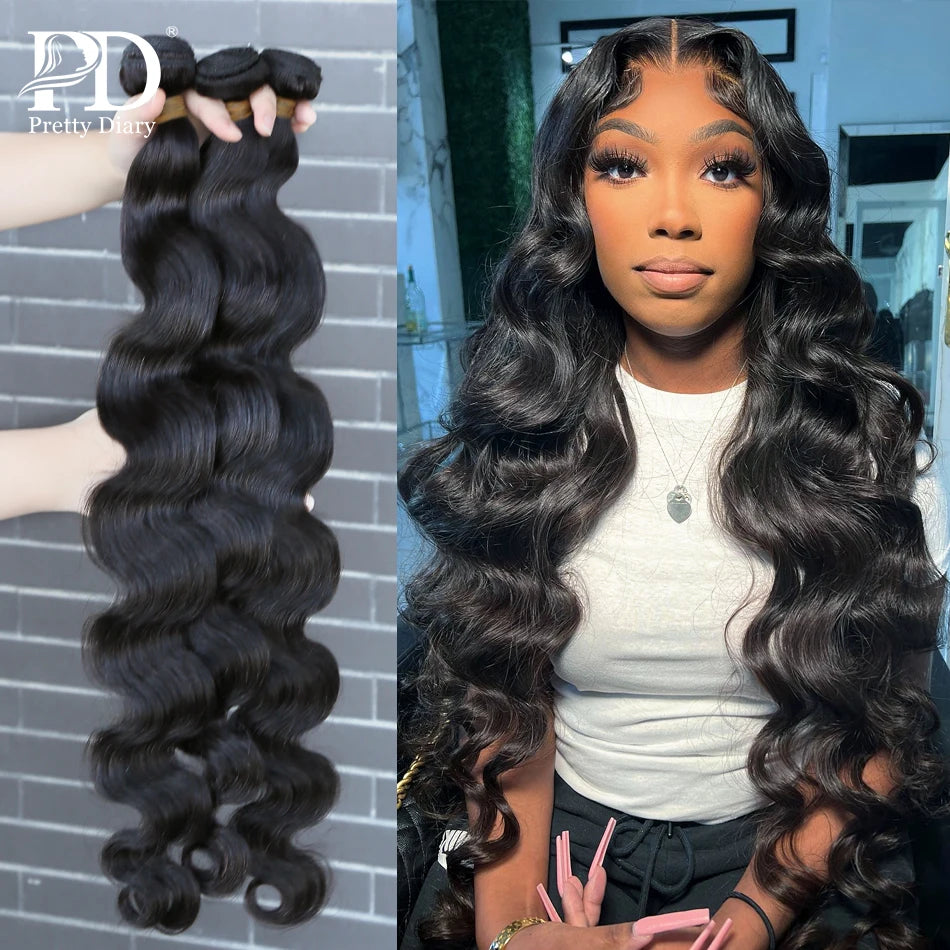 Body Wave Brazilian Human Hair Weave Bundles Water Wave Raw Virgin Remy