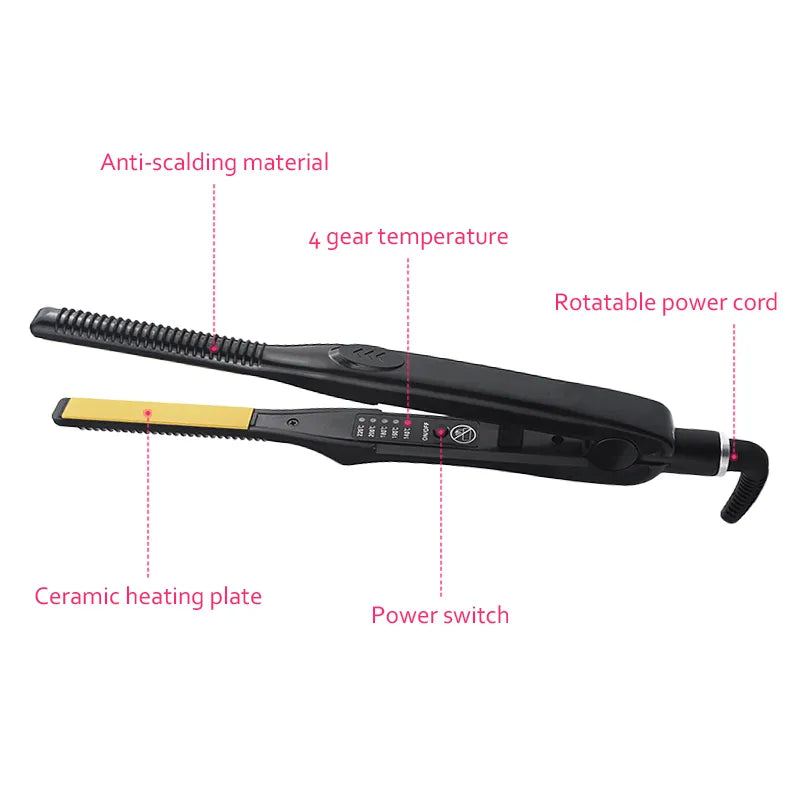 Pencil Flat Iron Mini Hair Straightener Fast Heating