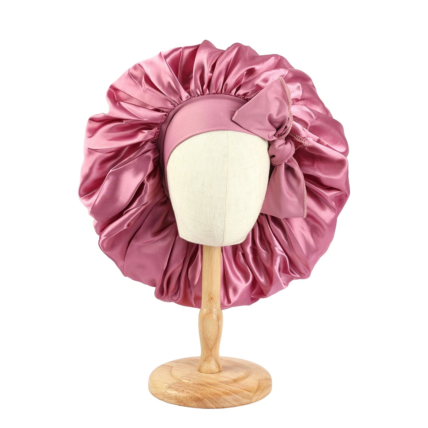 Jumbo Satin Bonnet With Head Tie Band