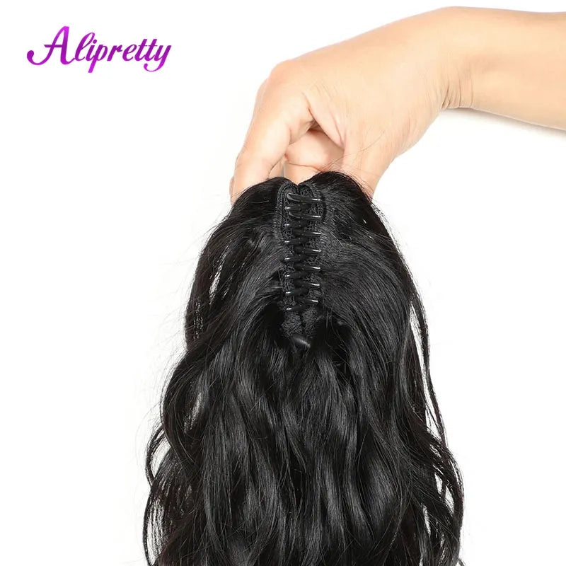 Brazilian Ponytail Human Hair Body Wave Extensions