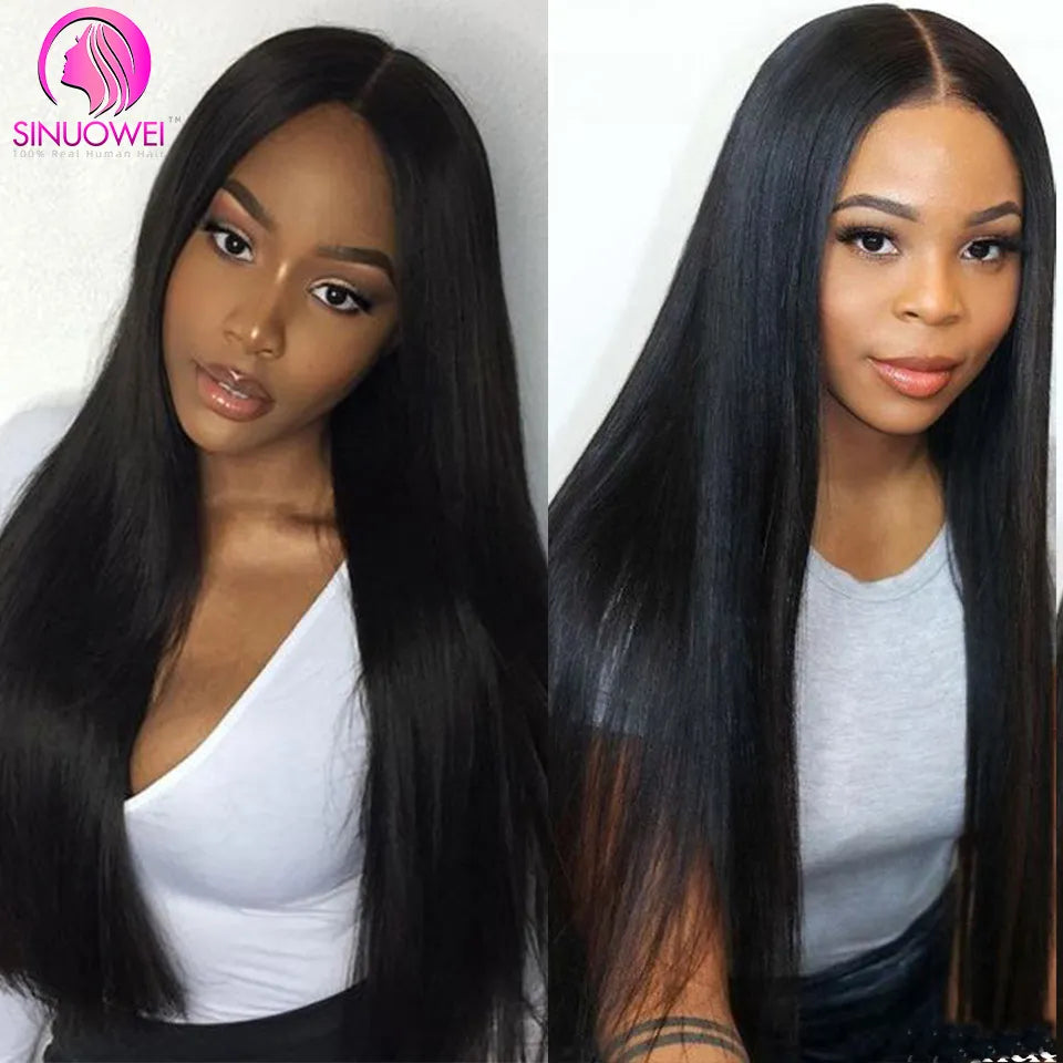 Remy Brazilian Straight V Part Wig Human Hair 10-28 Inch