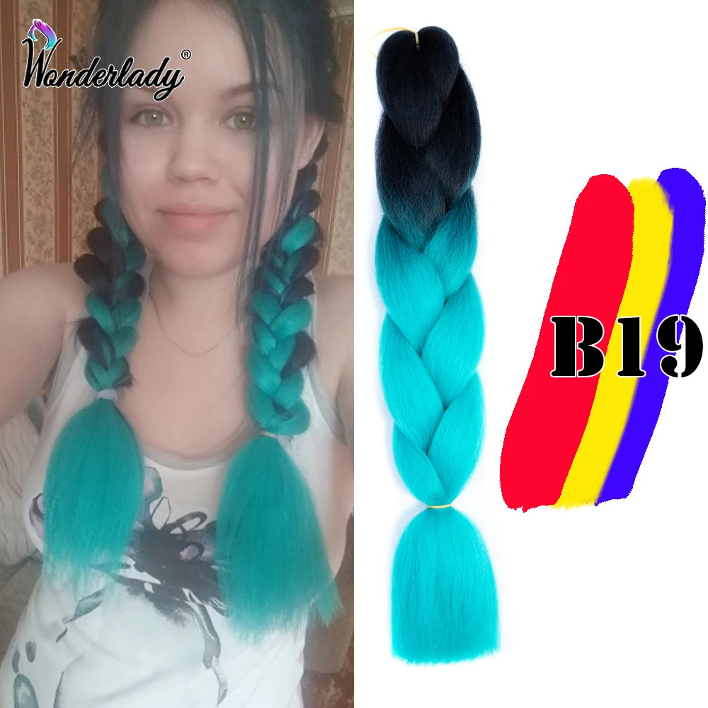 Synthetic Braiding Hair Extensions Packs Ombre Braiding Hair
