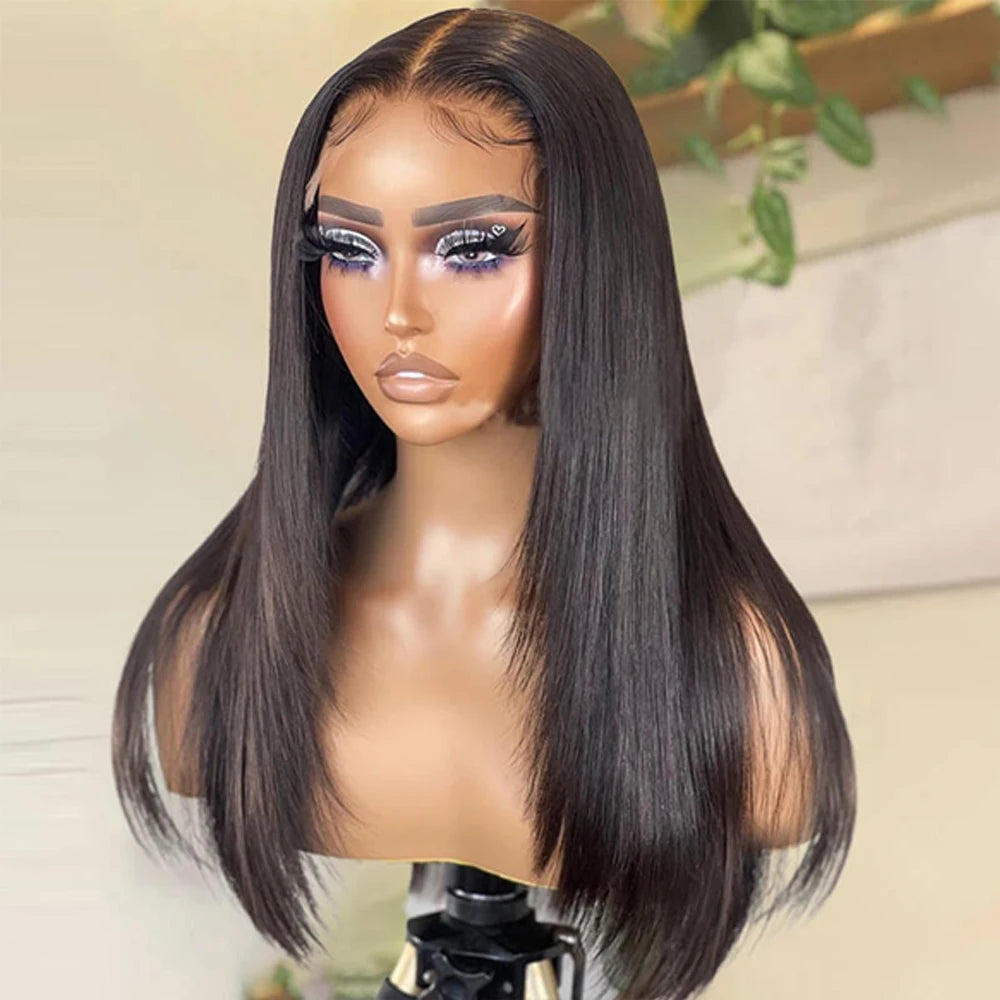 Inner Buckle Straight Lace Front Human Hair Layered Pre Plucked