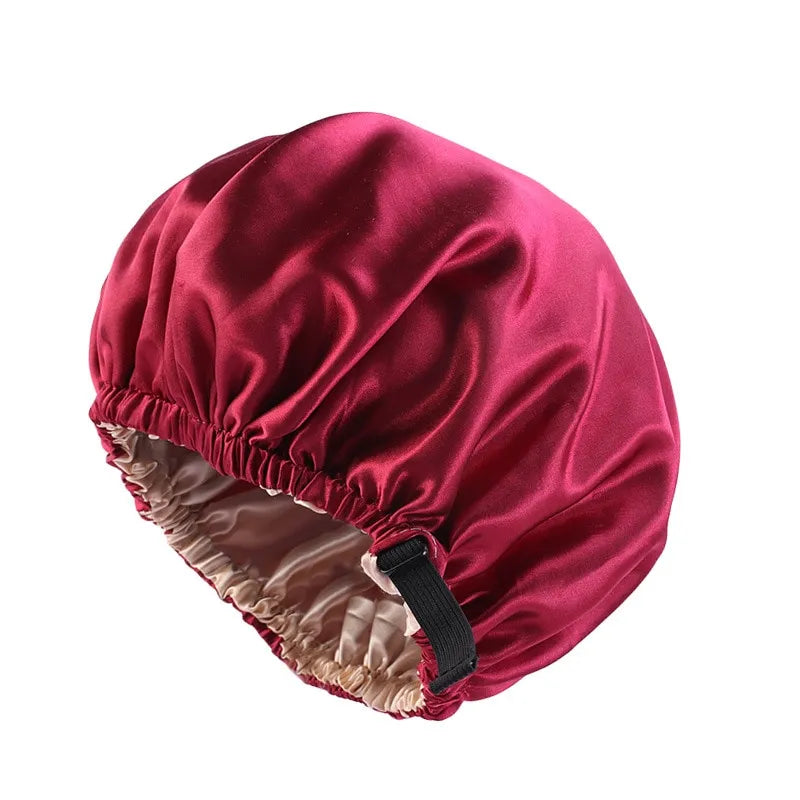 2Pcs Set Large Satin Bonnet
