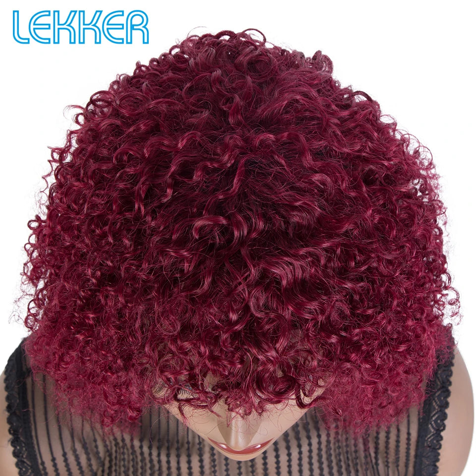 Short Curly Bob Remy Human Hair Wig Glueless Brazilian