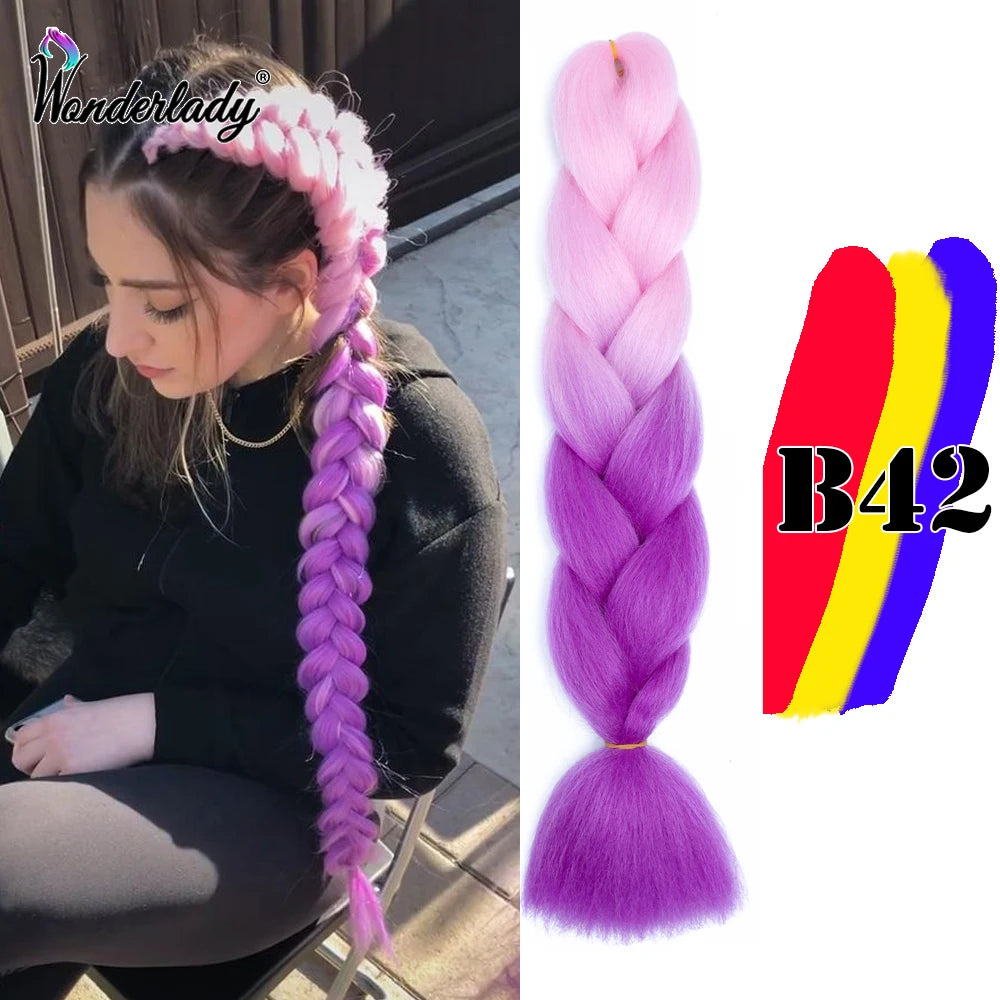 Synthetic Braiding Hair Extensions Packs Ombre Braiding Hair