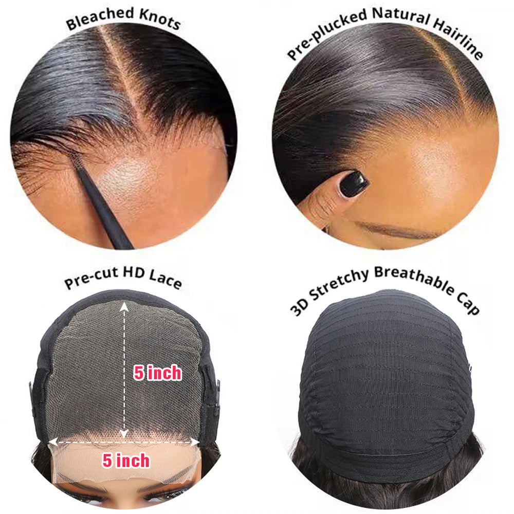 Glueless HD Transparent Lace Frontal Human Bleached Knots