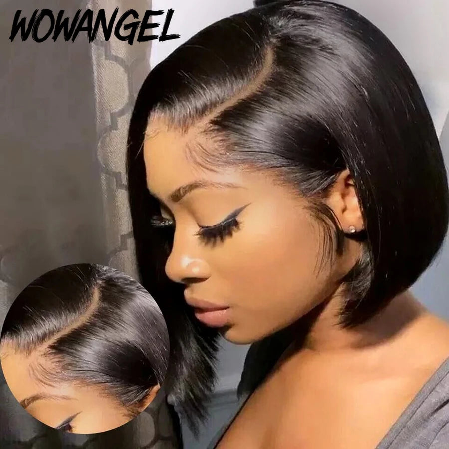 180% HD Lace Front Wigs Short Bob Wig 100% Human Hair Invisible HD Lace Front Pre Plucked Hairline