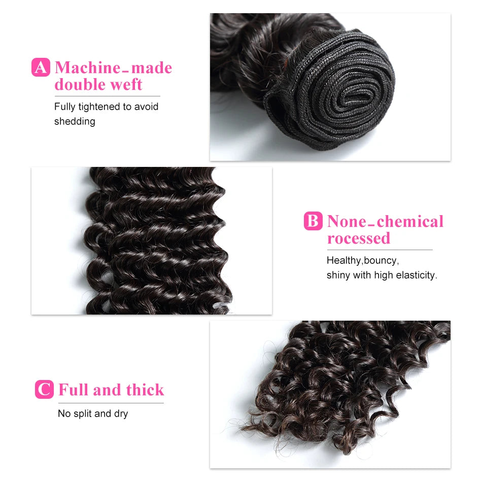 Curly Hair Bundle 30 32 40 Inch Water Wave Bundles Brazilian Human Hair Extensions Weaves