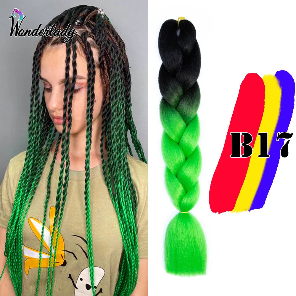 Synthetic Braiding Hair Extensions Packs Ombre Braiding Hair