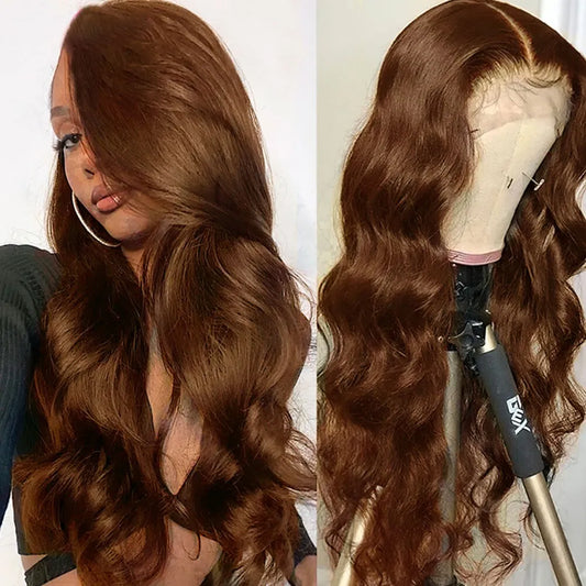 Body Wave Chocolate Brown HD Lace Front Wig Human Hair