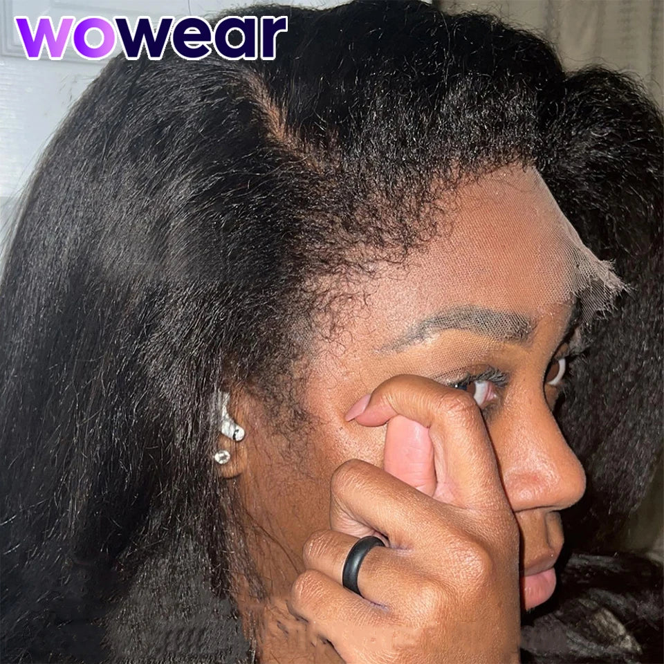 Hd Transparent Lace Frontal Kinky Straight Lace Front Human Hair Natural Hairline