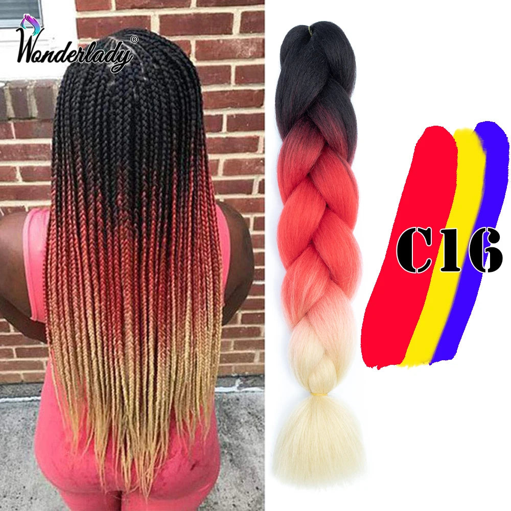 Synthetic Braiding Hair Extensions Packs Ombre Braiding Hair