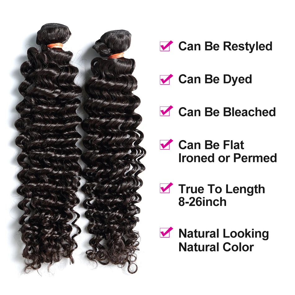 Curly Hair Bundle 30 32 40 Inch Water Wave Bundles Brazilian Human Hair Extensions Weaves